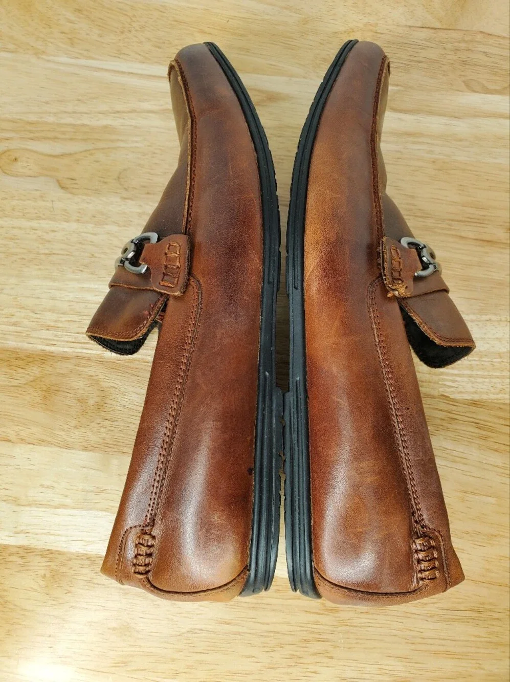 Stacy Adams Shoes Mens Size 10.5 M Brown Leather Bit Loafers Slip On Dress
